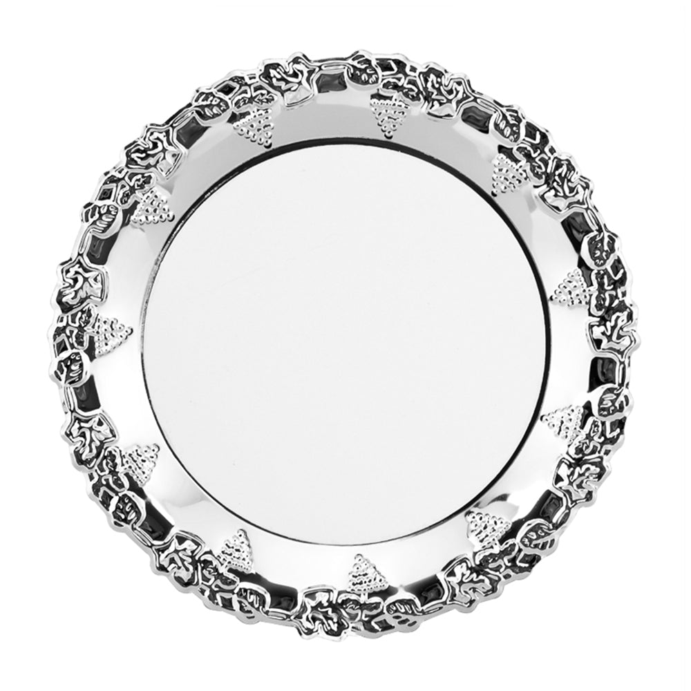 10'' Aluminum Round Plate  w/ Leaf Edge