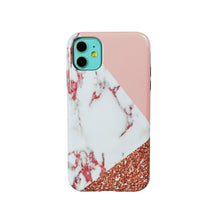 Load image into Gallery viewer, 2 in 1 Back Case for iPhone 11/Pro - Marble of Pink and White
