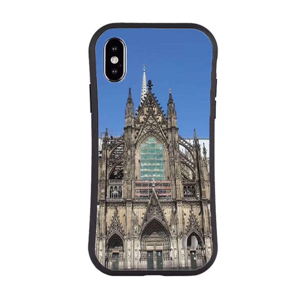 Slim Waisted Glass Case for iPhone X/XS - Church