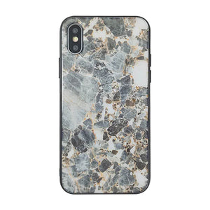 Glass Case for iPhone X - Cracked Stone
