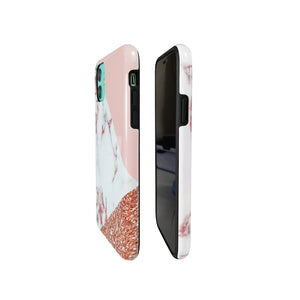 2 in 1 Back Case for iPhone 11/Pro - Marble of Pink and White