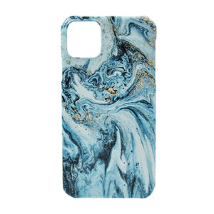Snap Case for iPhone 11 - Fluid Light Blue Gold White
