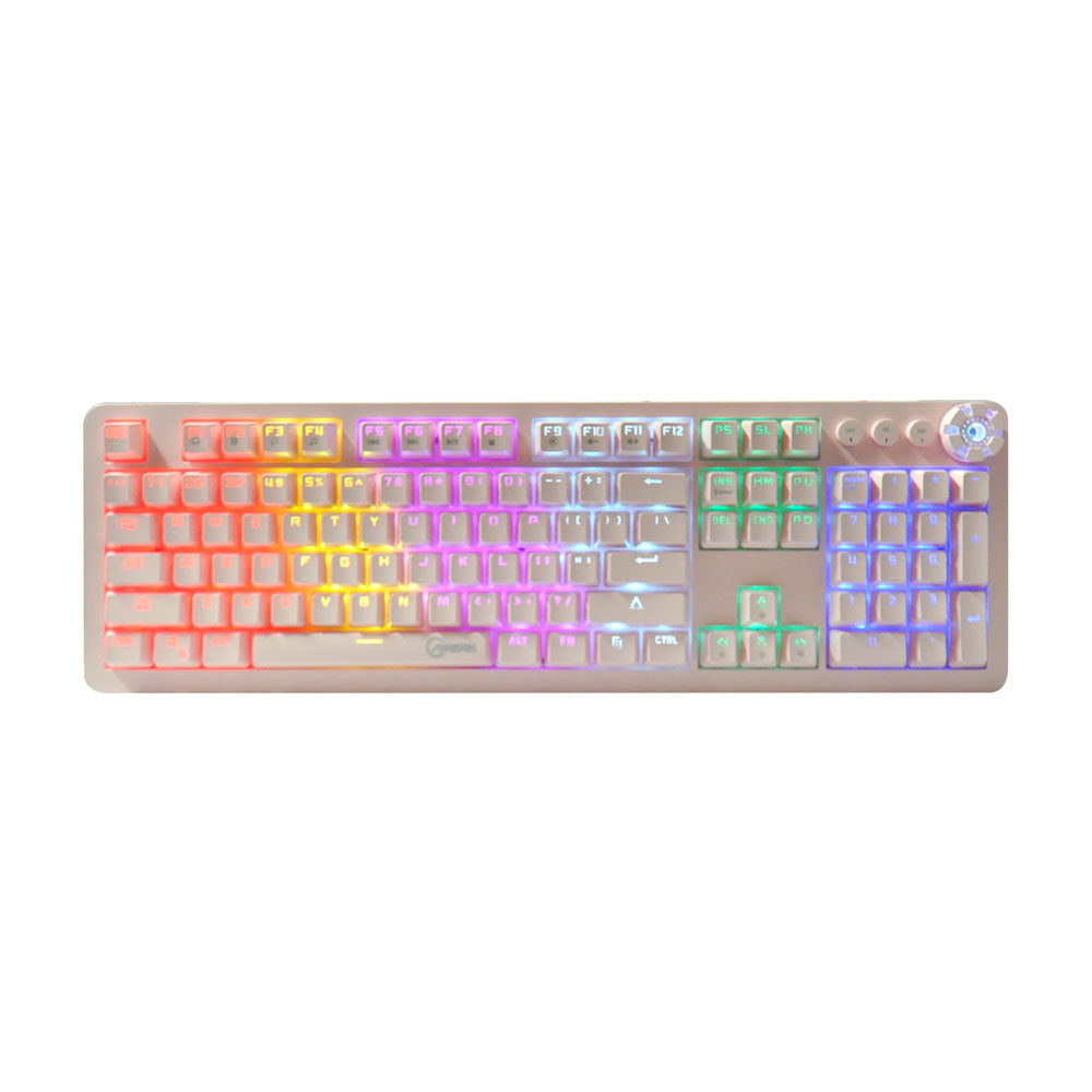 CAKVO Gaming Keyboard and Mouse Combo, K1 LED Rainbow Backlit Keyboard with 104 Key Computer PC Gaming Keyboard for PC/Laptop(White)
