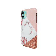 Load image into Gallery viewer, 2 in 1 Back Case for iPhone 11/Pro - Marble of Pink and White