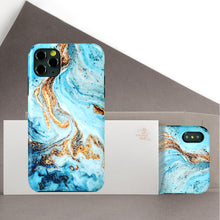 Load image into Gallery viewer, CAKVO Protective covers and cases for cell phones 2 in 1 Case for iPhone 11 Pro - Fluid White Blue Gold