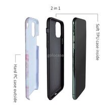 Load image into Gallery viewer, 2 in 1 Back Case for iPhone 11/Pro - Marble of Pink and White