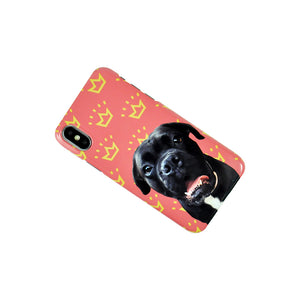Back Case for iPhone X - Pink Case with Black Dog