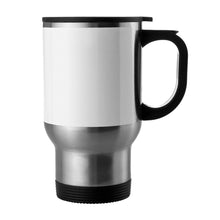 Laden Sie das Bild in den Galerie-Viewer, 14oz Stainless Steel Mug - Sivler with White Patch
