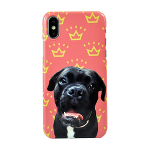 Back Case for iPhone X - Pink Case with Black Dog