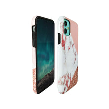 Load image into Gallery viewer, 2 in 1 Back Case for iPhone 11/Pro - Marble of Pink and White
