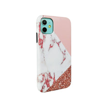 Load image into Gallery viewer, 2 in 1 Back Case for iPhone 11/Pro - Marble of Pink and White
