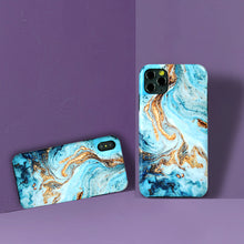 이미지를 갤러리 뷰어에 로드 , CAKVO Protective covers and cases for cell phones 2 in 1 Case for iPhone 11 Pro - Fluid White Blue Gold
