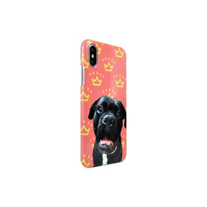 Back Case for iPhone X - Pink Case with Black Dog